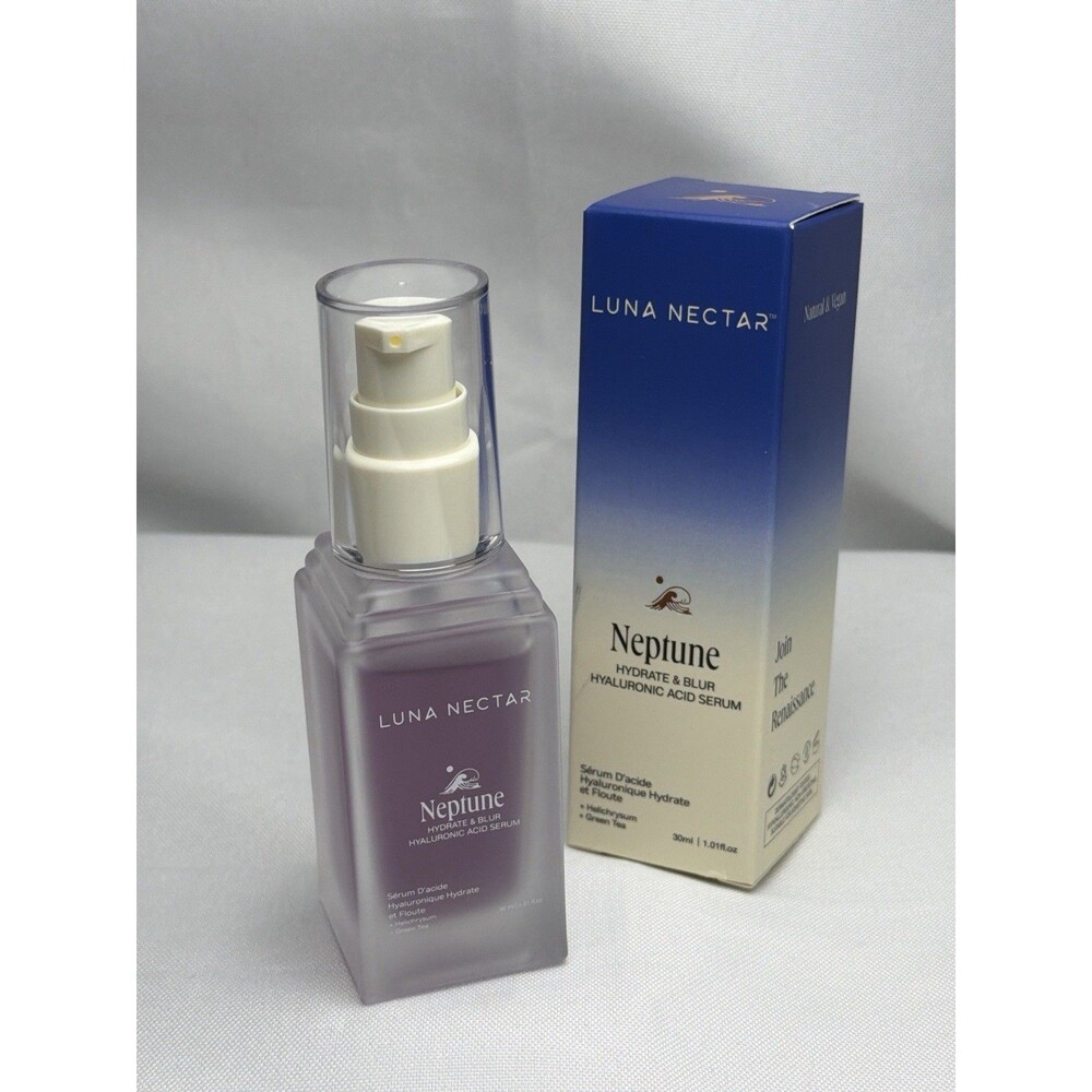 New! Luna Nectar Neptune Hydrate & Blur Hyaluronic Acid Serum 30ml, Exp 12/2026